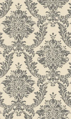 Alliage Black & White Classic Metallic Damask 297415