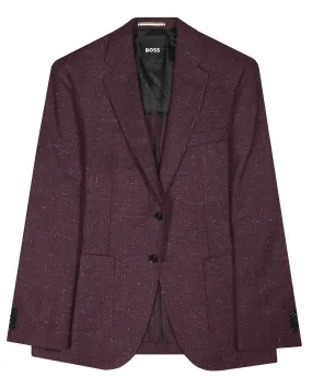 BOSS - H-JANSON Dark Red Wool and Silk Blend Jacket 50502541 602
