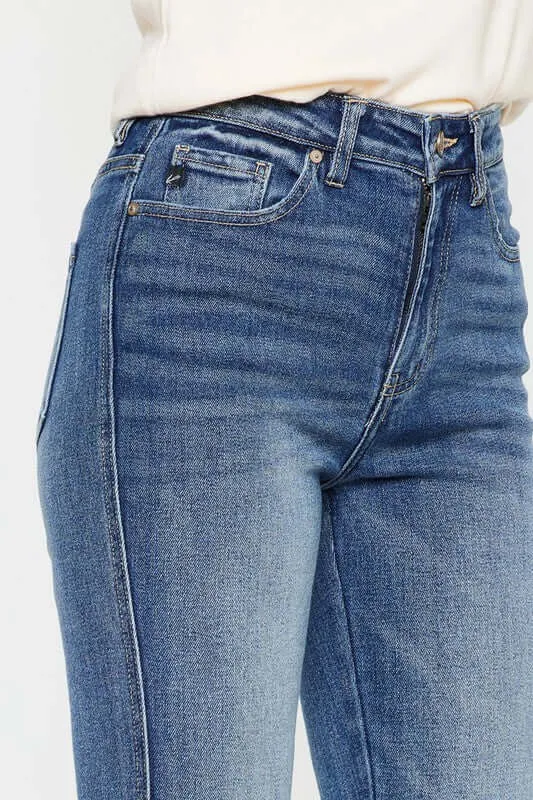 Classic Medium Blue High Rise Flare Jeans