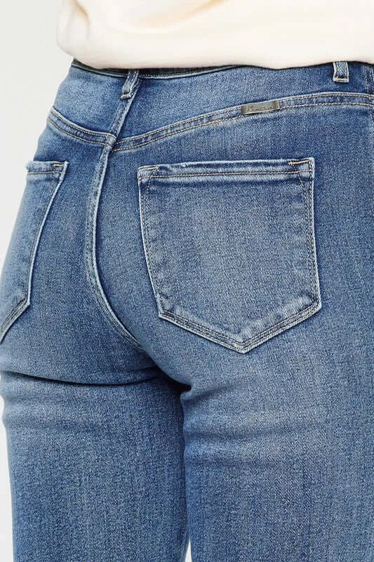 Classic Medium Blue High Rise Flare Jeans