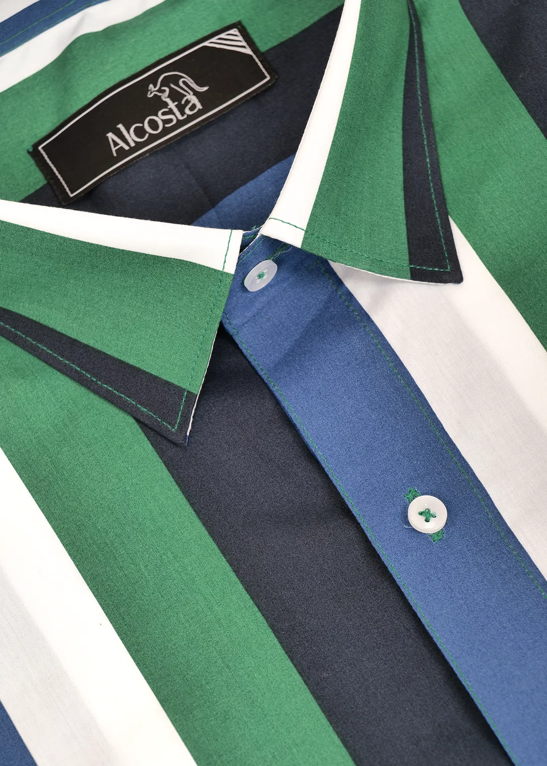Combo of 2 Cotton striped shirt & white shirt