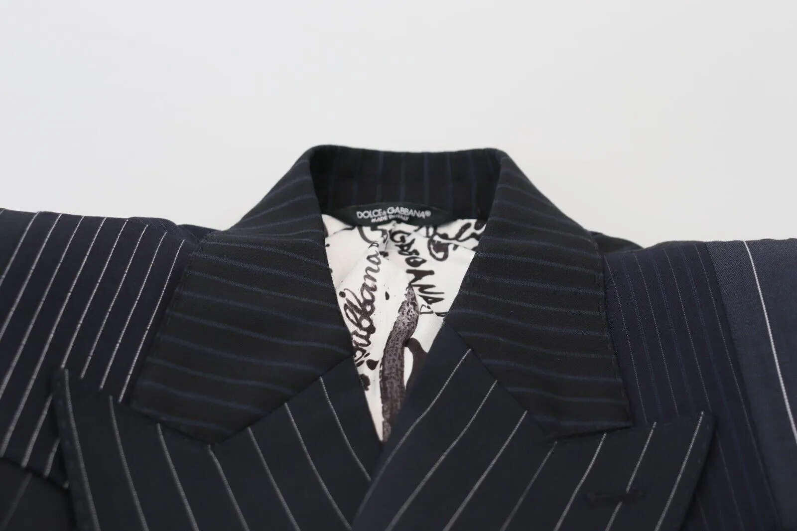 Dolce & Gabbana Elegant Navy Slim-Fit Double Breasted Blazer