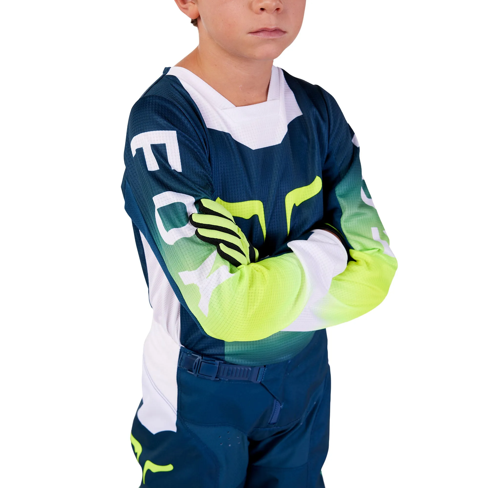 Fox Racing Youth 180 Flora Offroad Jersey Dark Indigo Blue