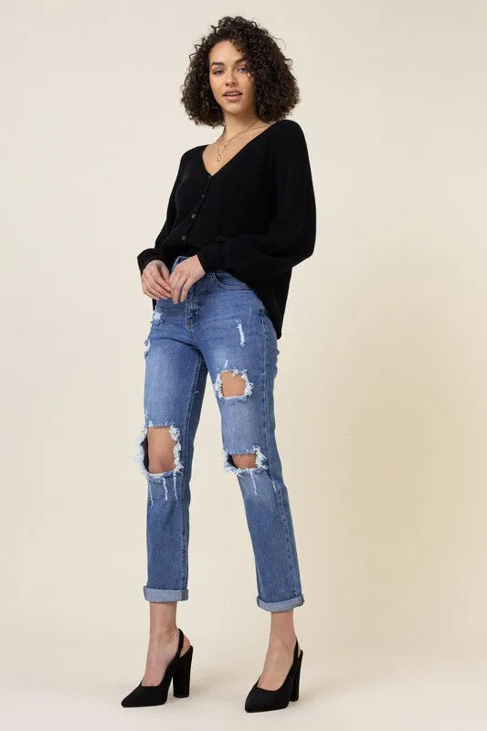 Holy Distressed Boyfriend Jeans