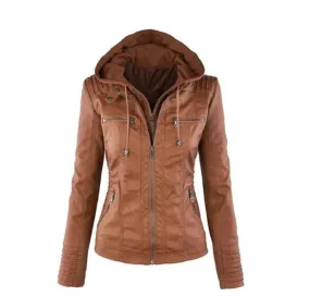 Hot autumn and winter women leather jacket