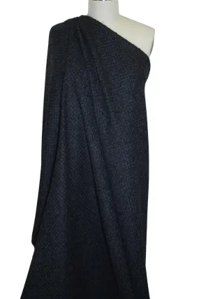 Italian Nubby, Tweedy Wool Bouclé - Black/Gray