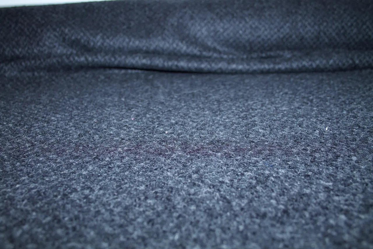 Italian Nubby, Tweedy Wool Bouclé - Black/Gray