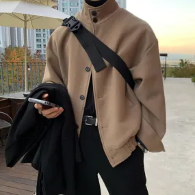 [Korean Style] High Neck Wool Short Jackets