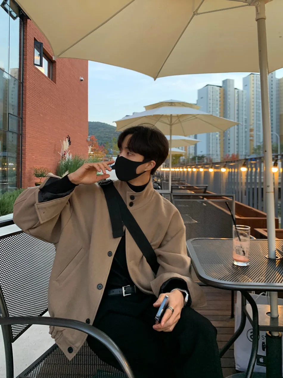 [Korean Style] High Neck Wool Short Jackets