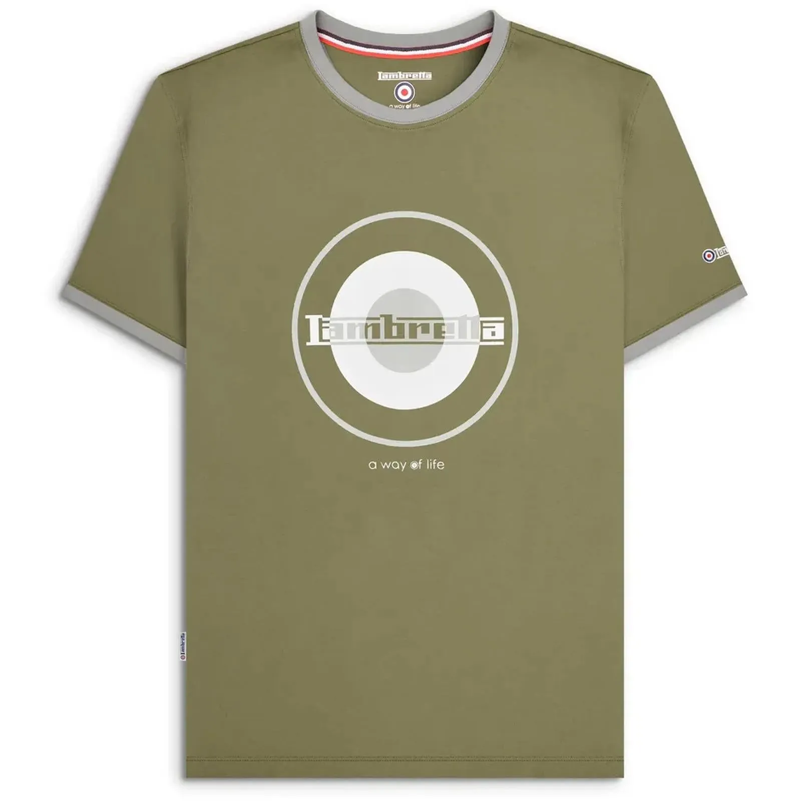 Lambretta Mens Target Print Ringer T-Shirt