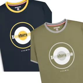 Lambretta Mens Target Print Ringer T-Shirt