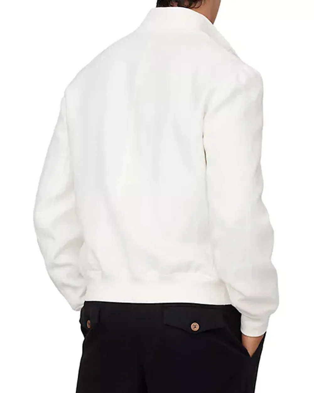 Linen Wool And Silk Diagonal Outerwear Jacket
