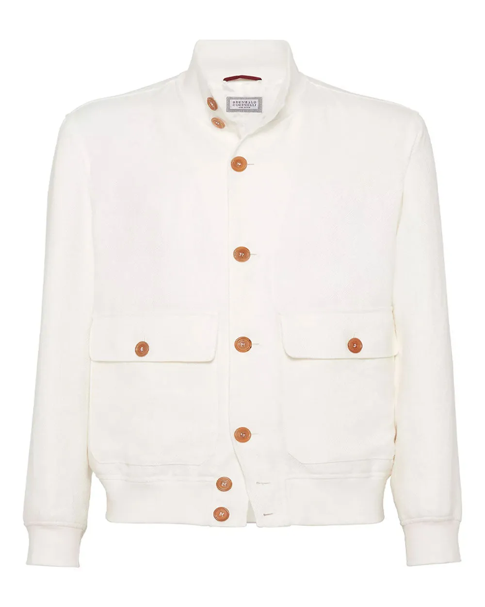 Linen Wool And Silk Diagonal Outerwear Jacket