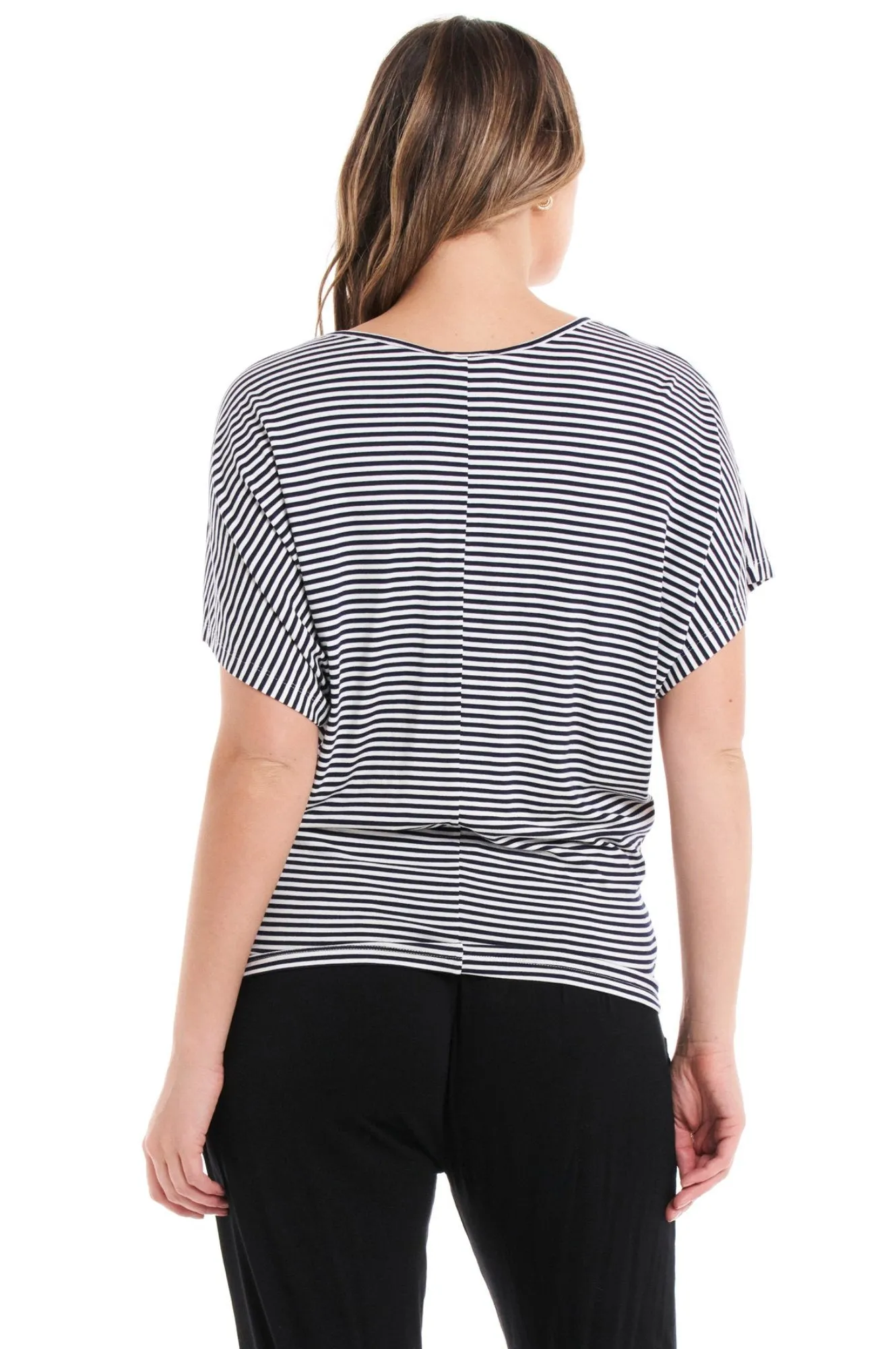 Maui Tee - Navy Blue/White Stripe