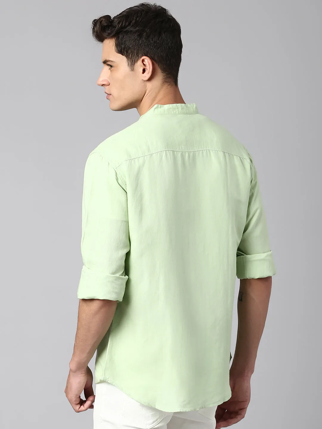 Men's Green Solid Shirts