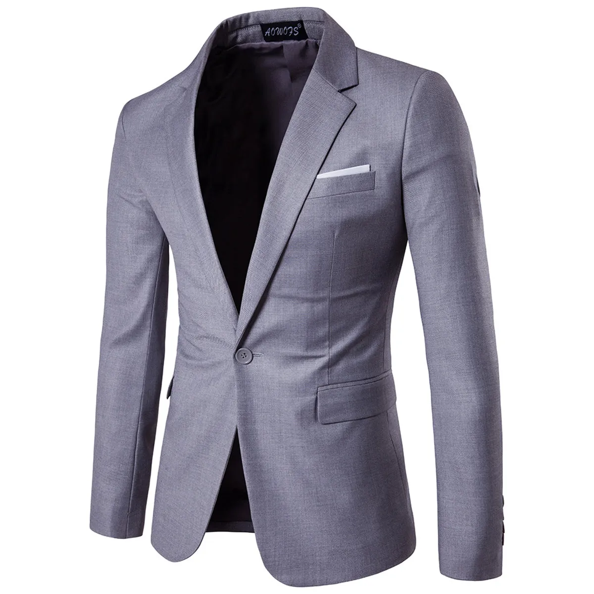 Mens Grey Slim Fit Casual Blazer