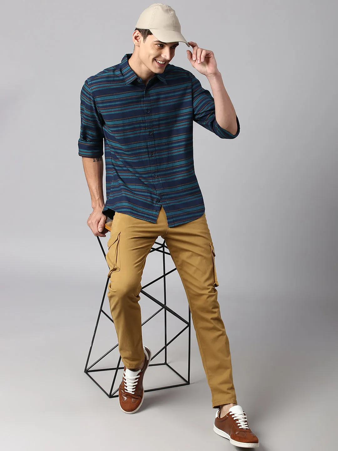 Men's Navy Stripe Shirts