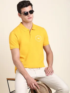 Men's Yellow Solid T-shirt