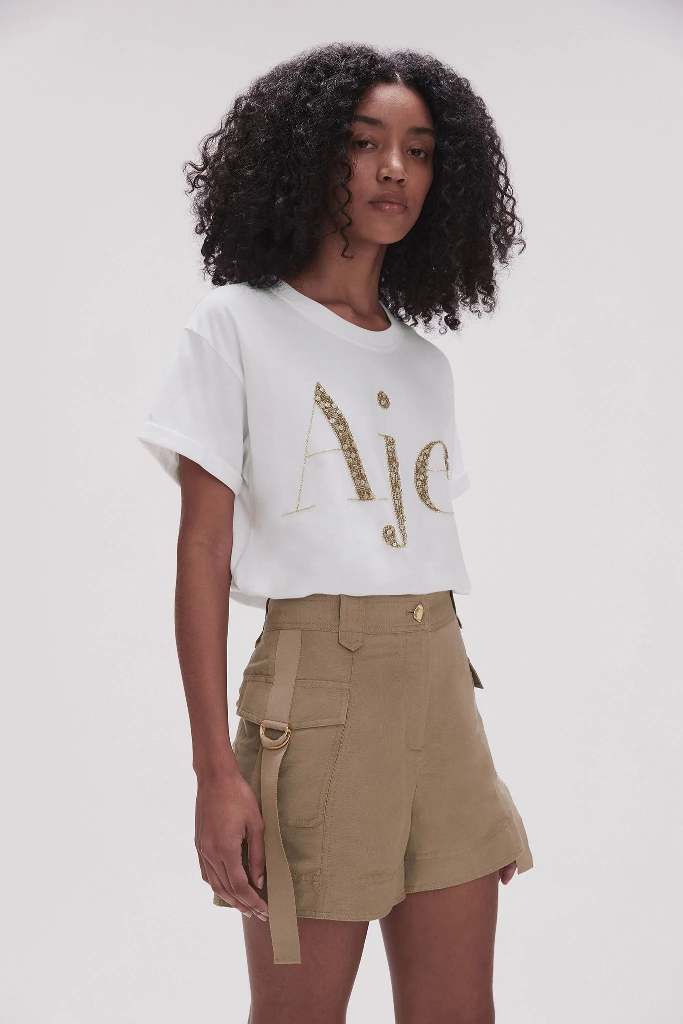 Peggy Embellished Logo Tee