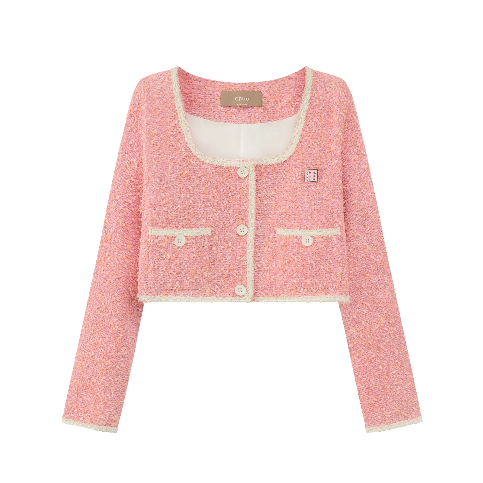 Pink Tweed Crop Jacket