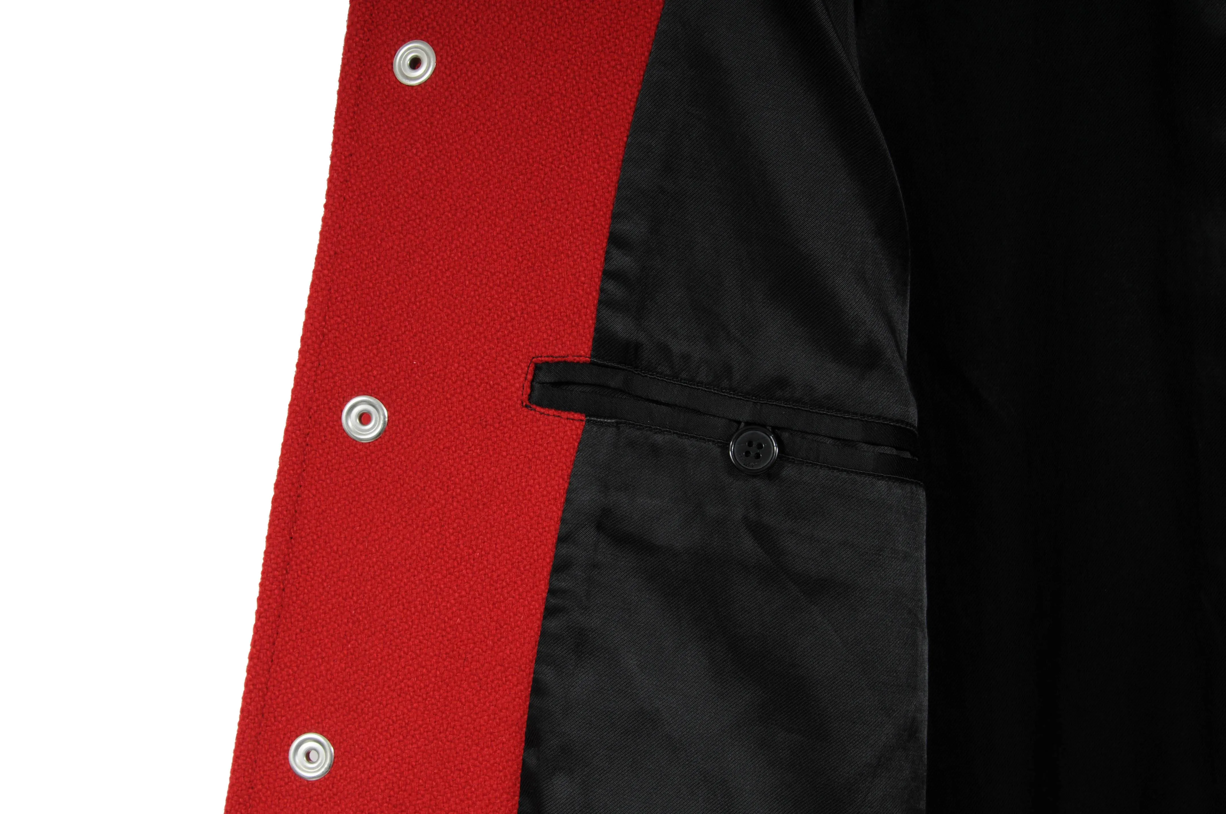 Red Leopard Print Wool Teddy Varsity Bomber Jacket