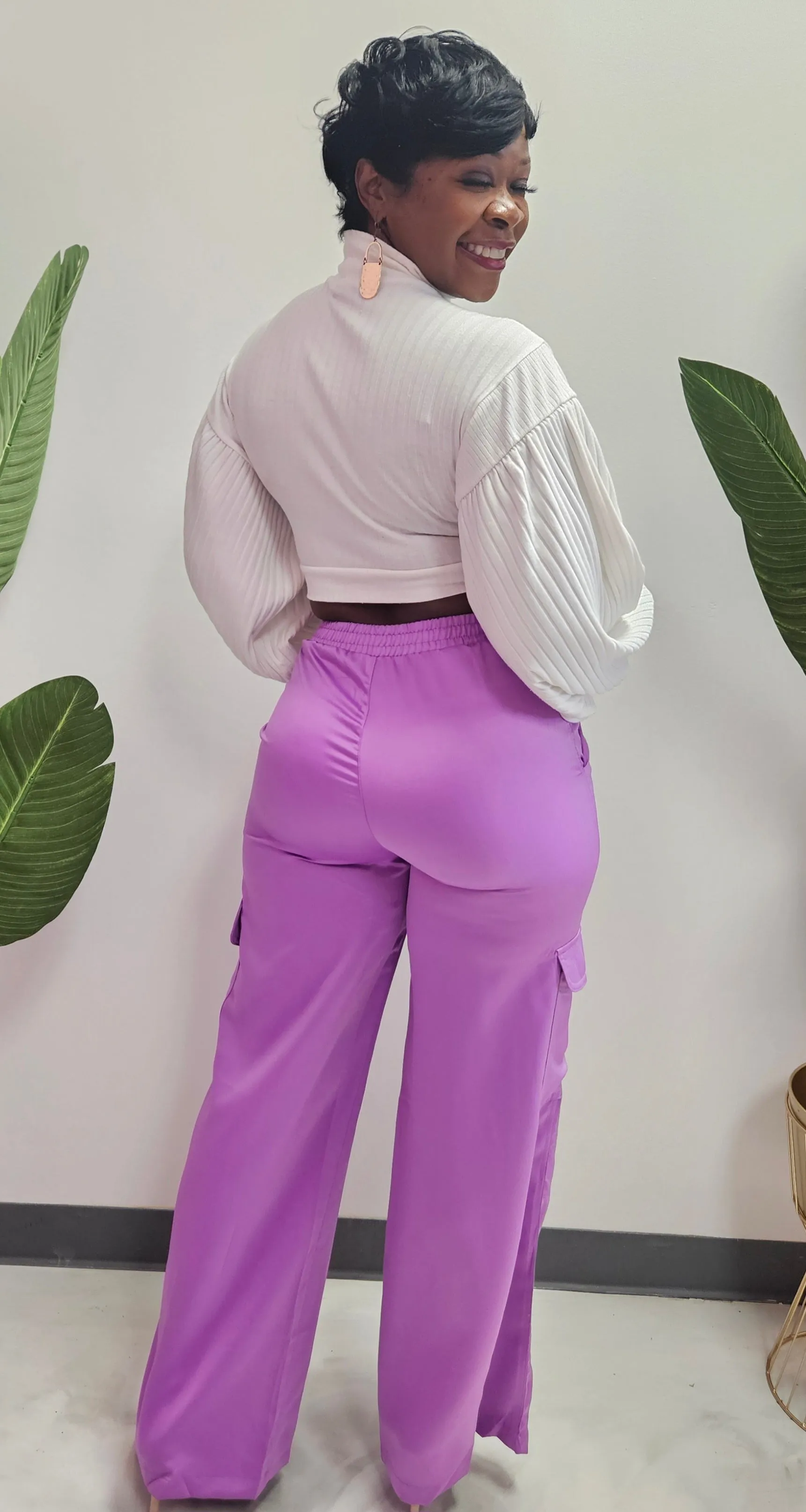 Sierra Satin Cargo Pants