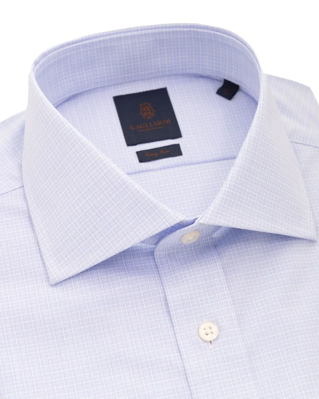 Sky Mini Graph Check Easy-iron Shirt