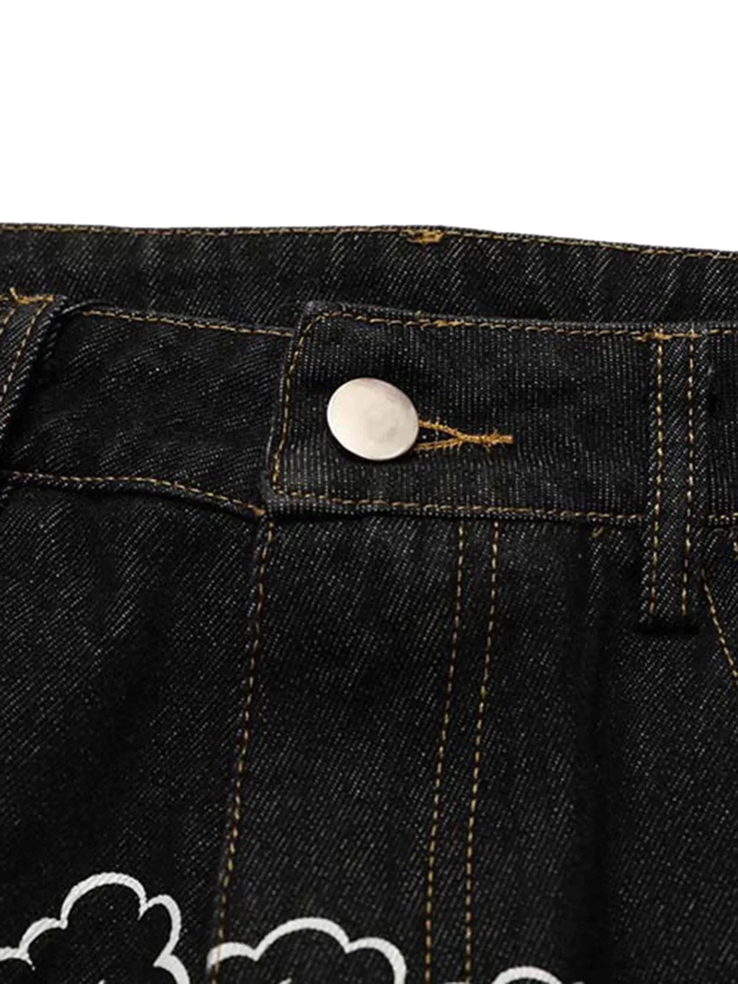 Sneakerhill Star Letter Print Jeans - 1594
