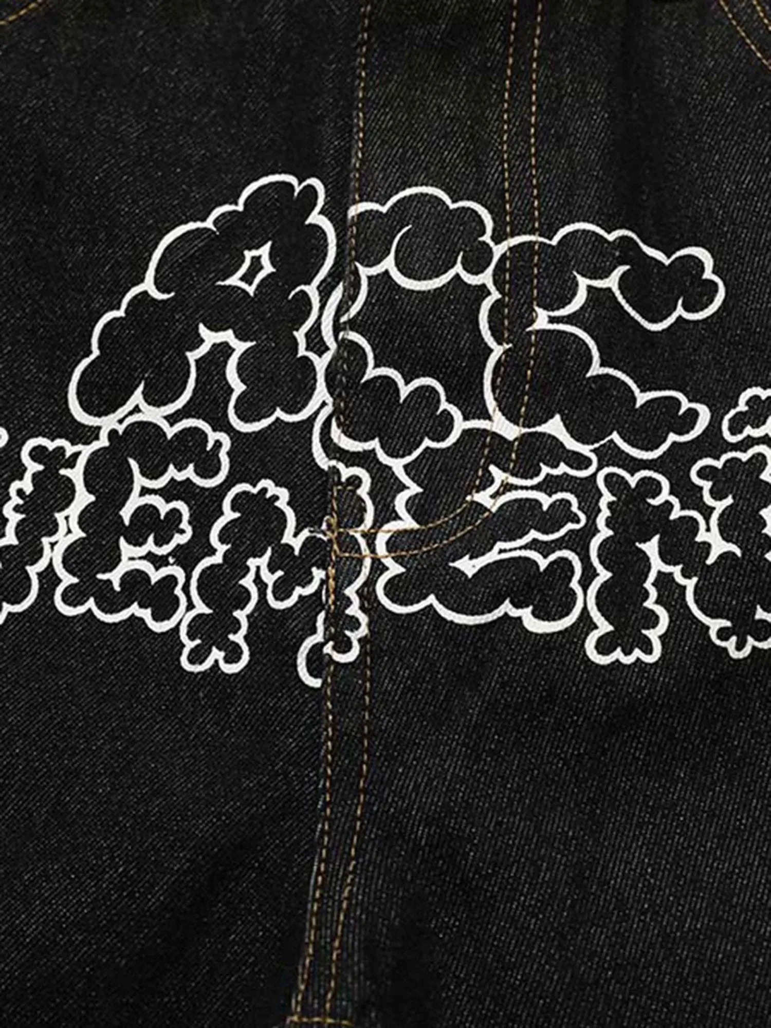 Sneakerhill Star Letter Print Jeans - 1594