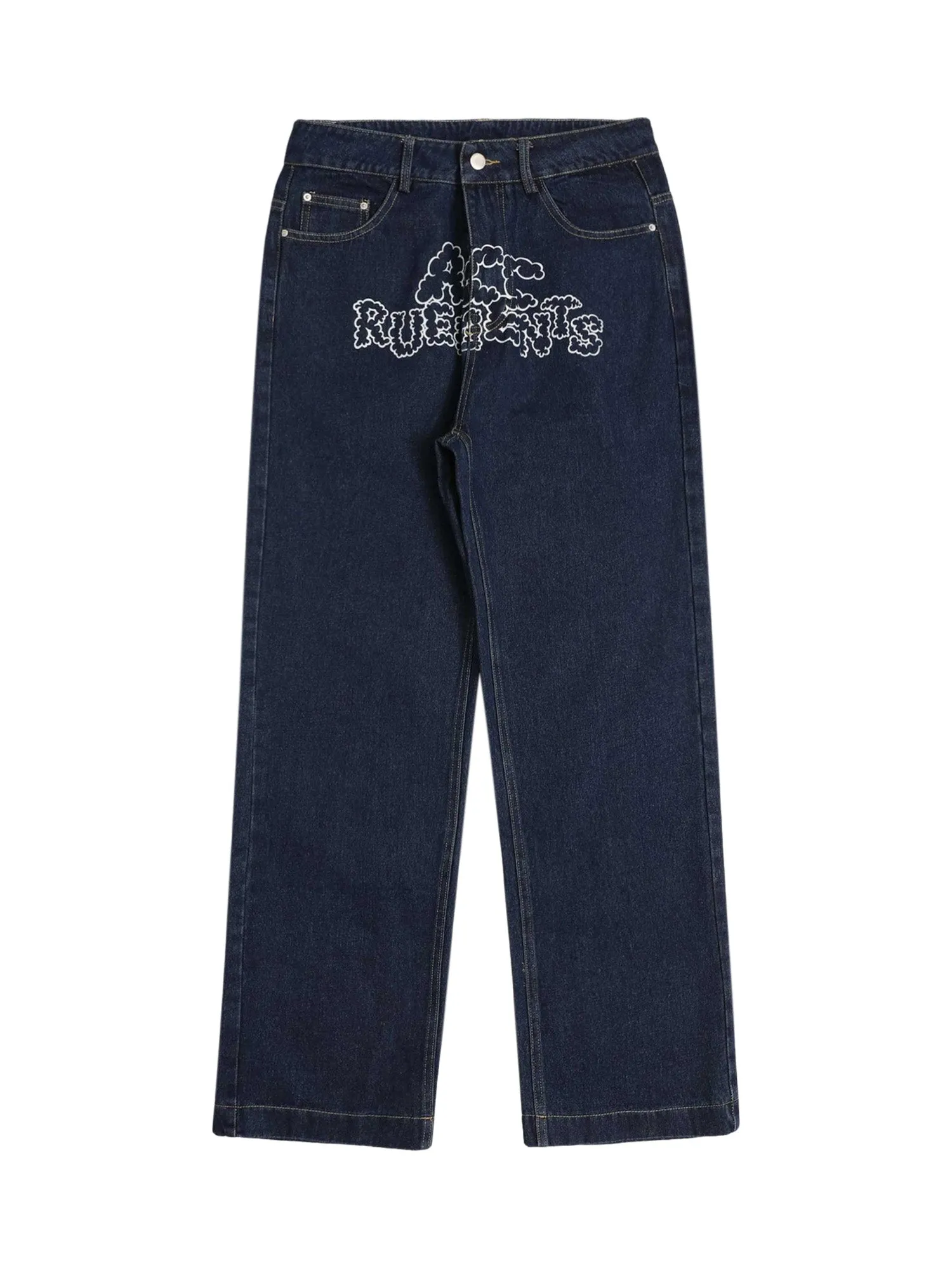 Sneakerhill Star Letter Print Jeans - 1594