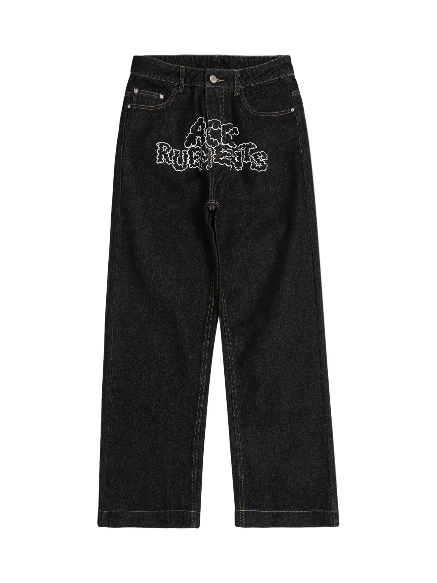 Sneakerhill Star Letter Print Jeans - 1594
