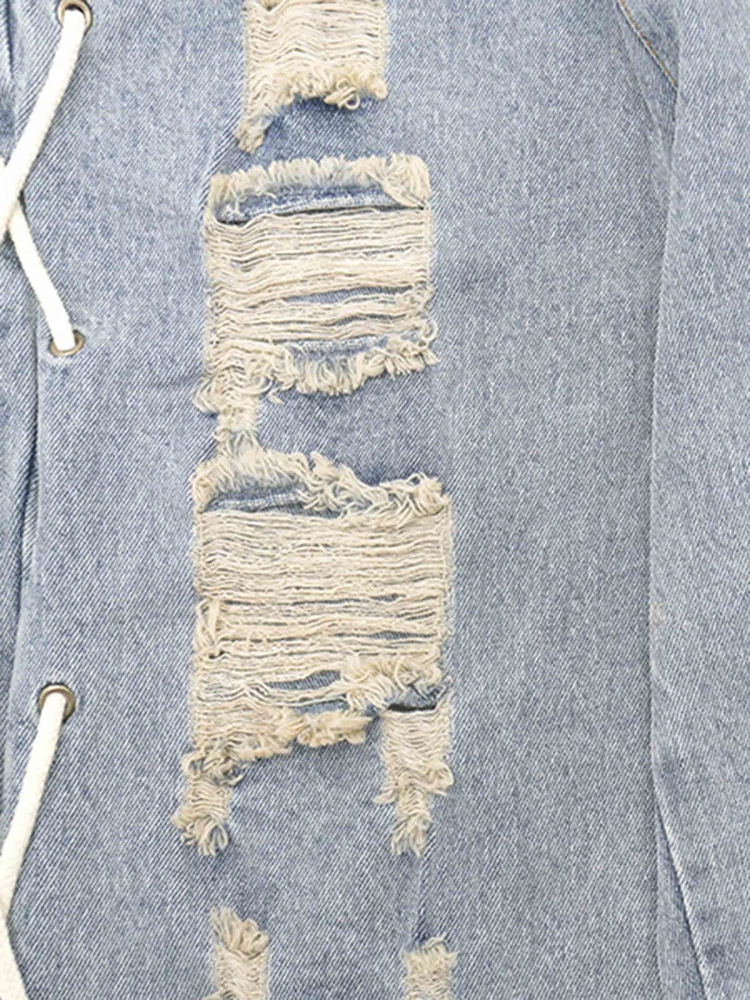Sneakerhill Torn Side Straps Design Sense Jeans