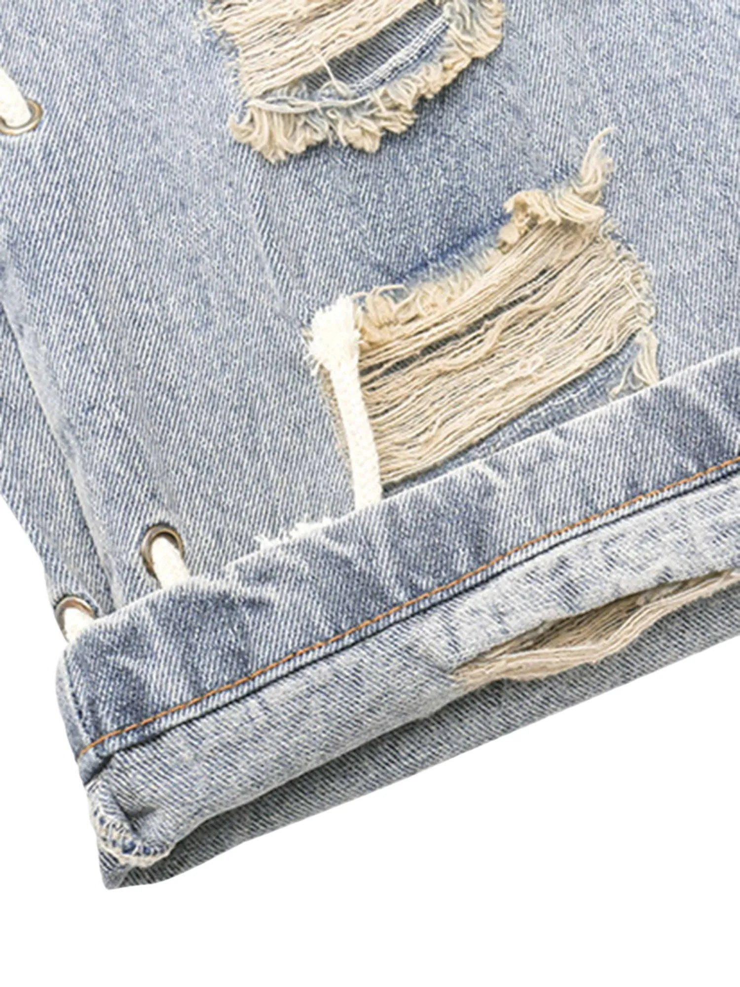 Sneakerhill Torn Side Straps Design Sense Jeans