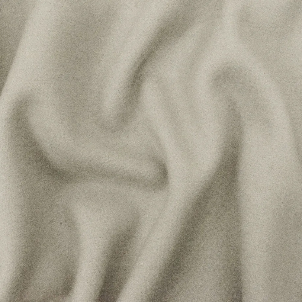 Taupe Beige Solid Wool Poly Brushed Back Double Knit Fabric
