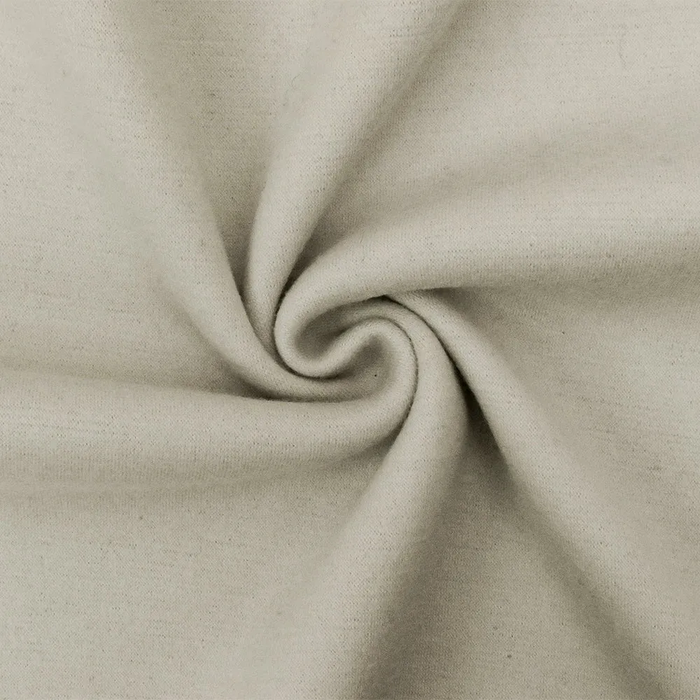 Taupe Beige Solid Wool Poly Brushed Back Double Knit Fabric