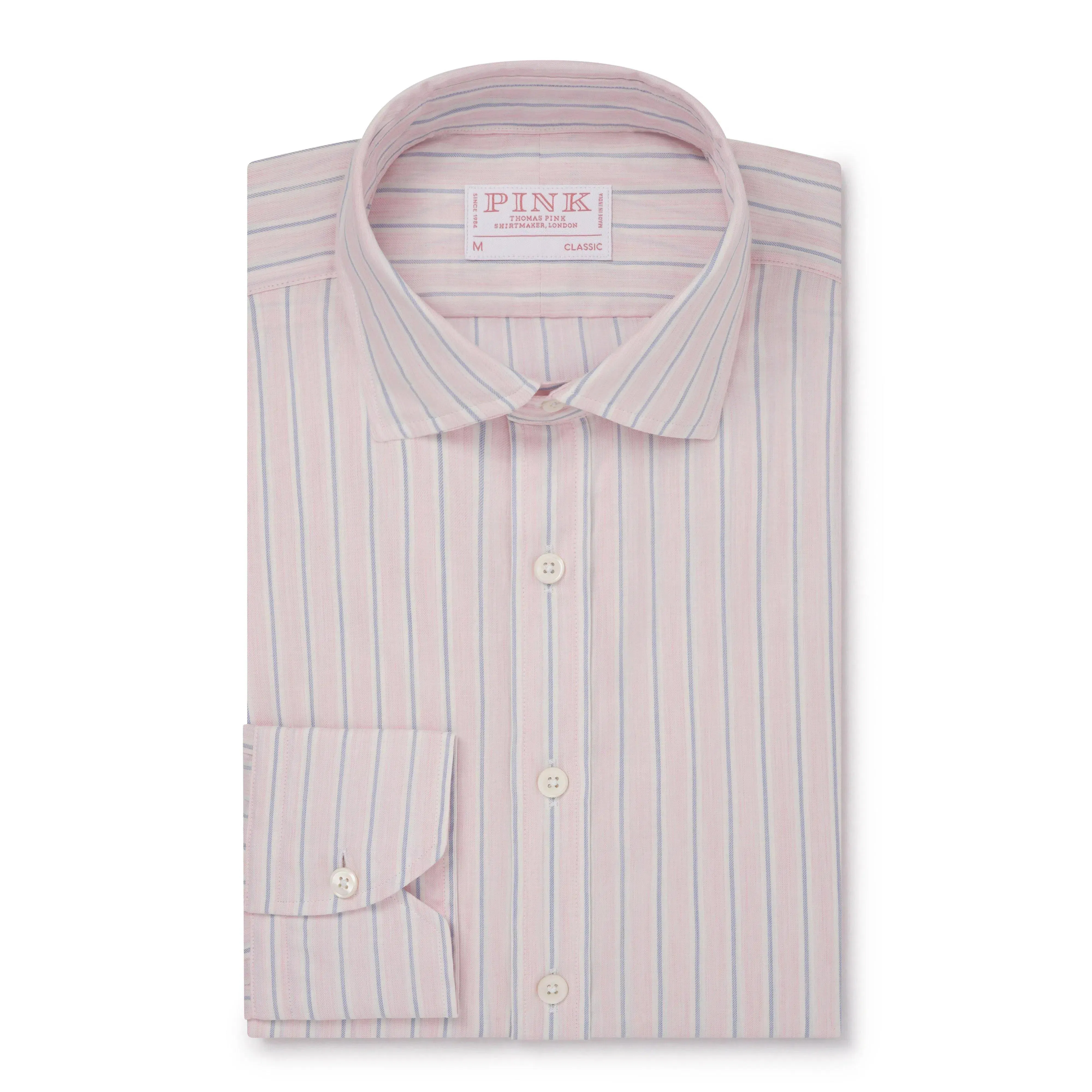Thomas Pink Classic Fit Smart Casual Melange Stripe Shirt