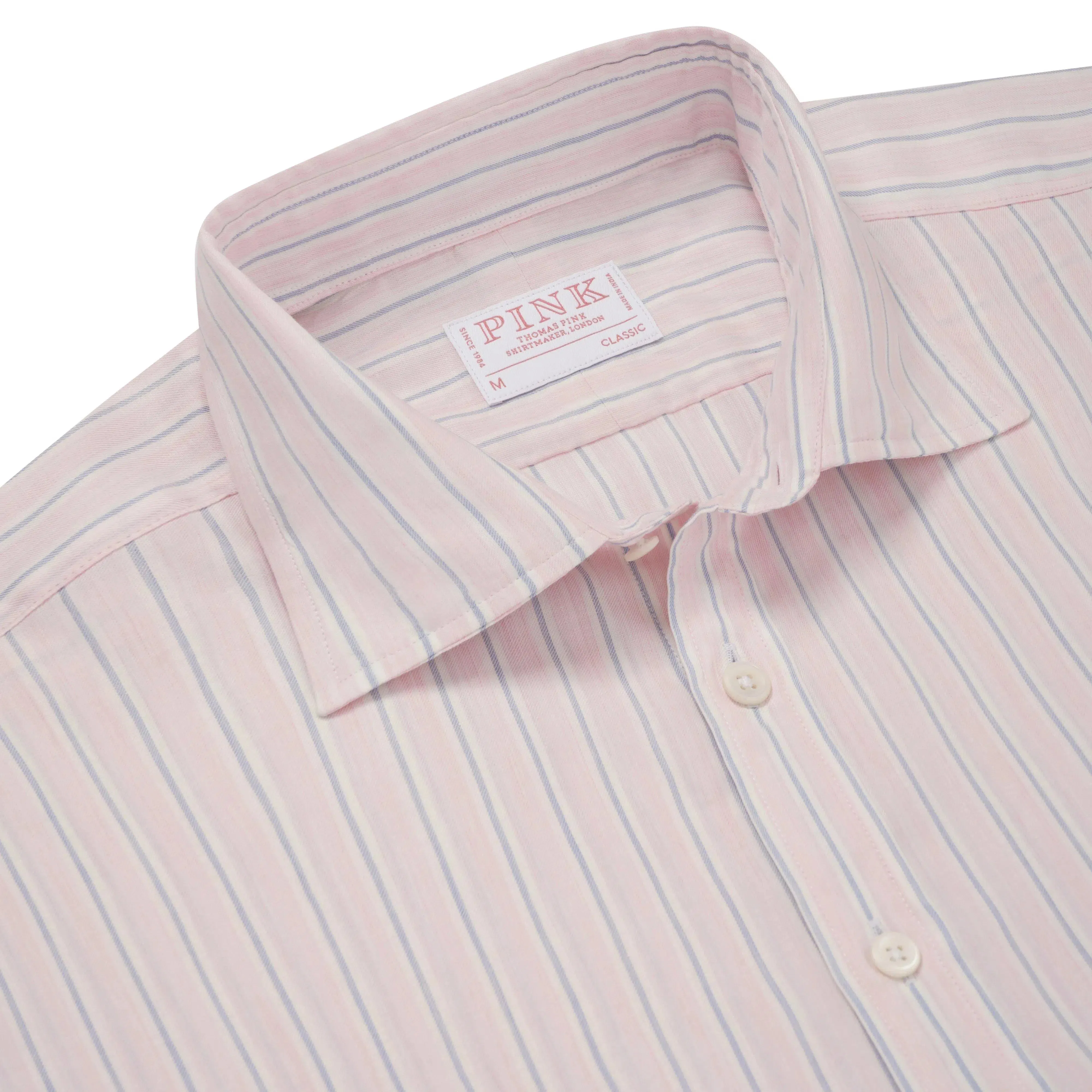 Thomas Pink Classic Fit Smart Casual Melange Stripe Shirt