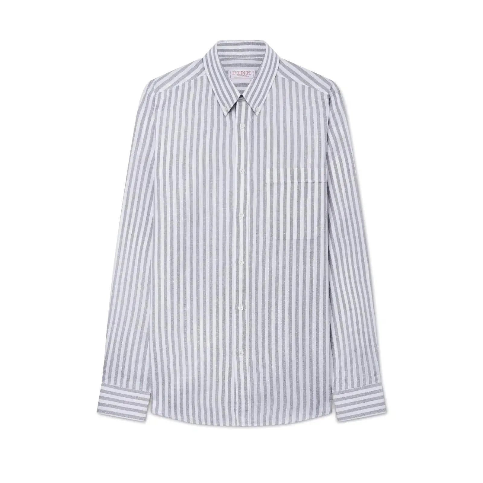 Thomas Pink Slim Fit Smart Casual Oxford Stripe Shirt
