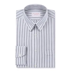 Thomas Pink Slim Fit Smart Casual Oxford Stripe Shirt