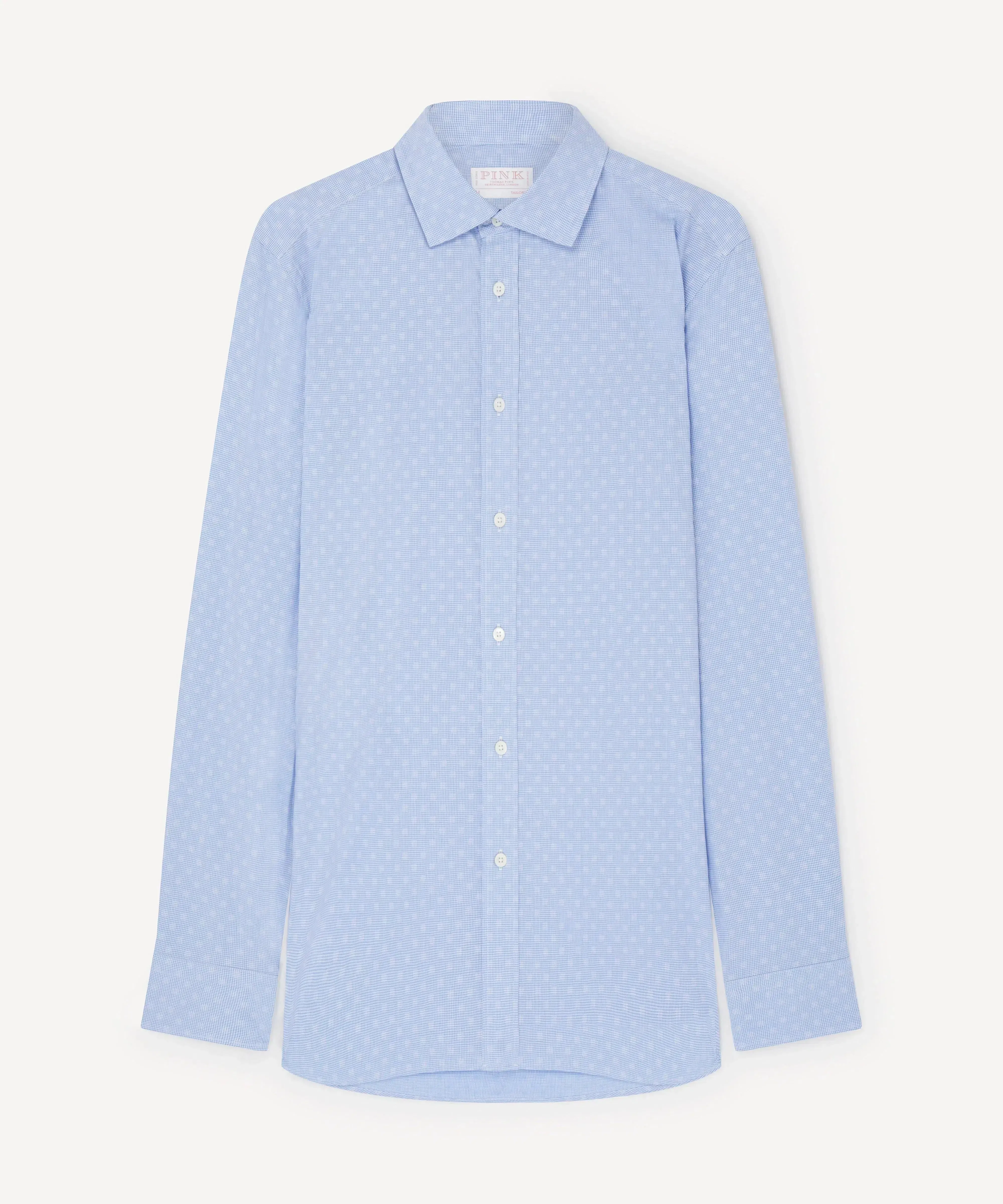 Thomas Pink Tailored Fit Smart Casual Micro Gingham Shirt