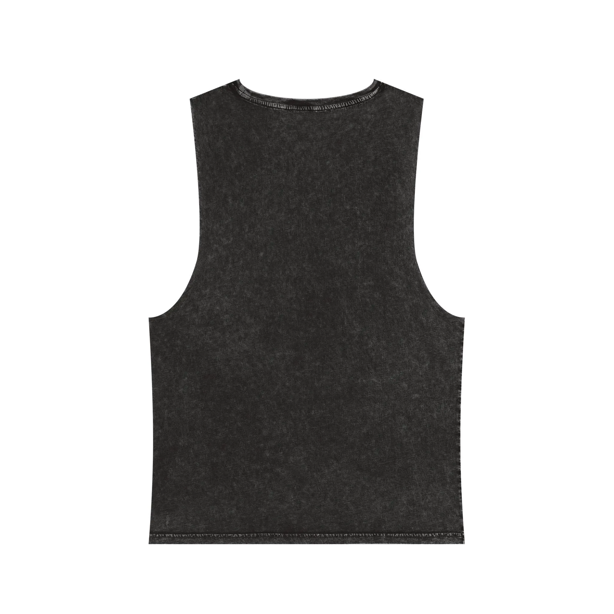 Unisex Stonewash "Never Stop Playing" Blue/Pink Tank Top