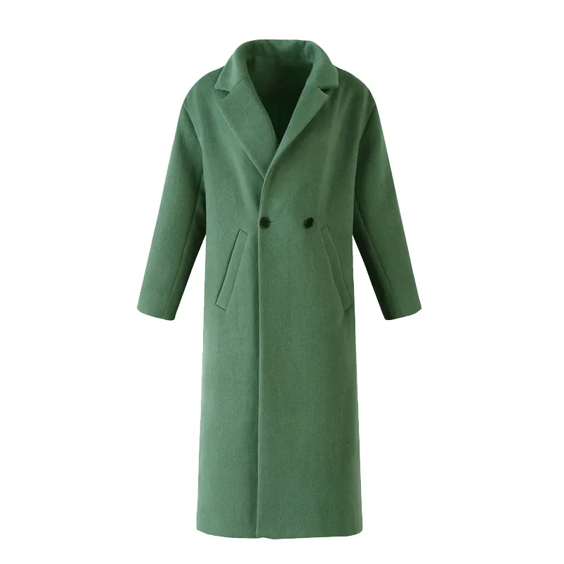 Women's Autumn Casual Long-Sleeved Wool Loose Long Coat