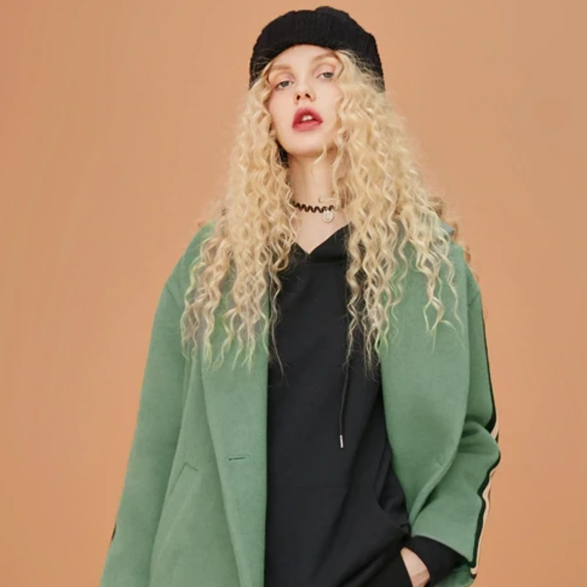 Women's Autumn Casual Long-Sleeved Wool Loose Long Coat