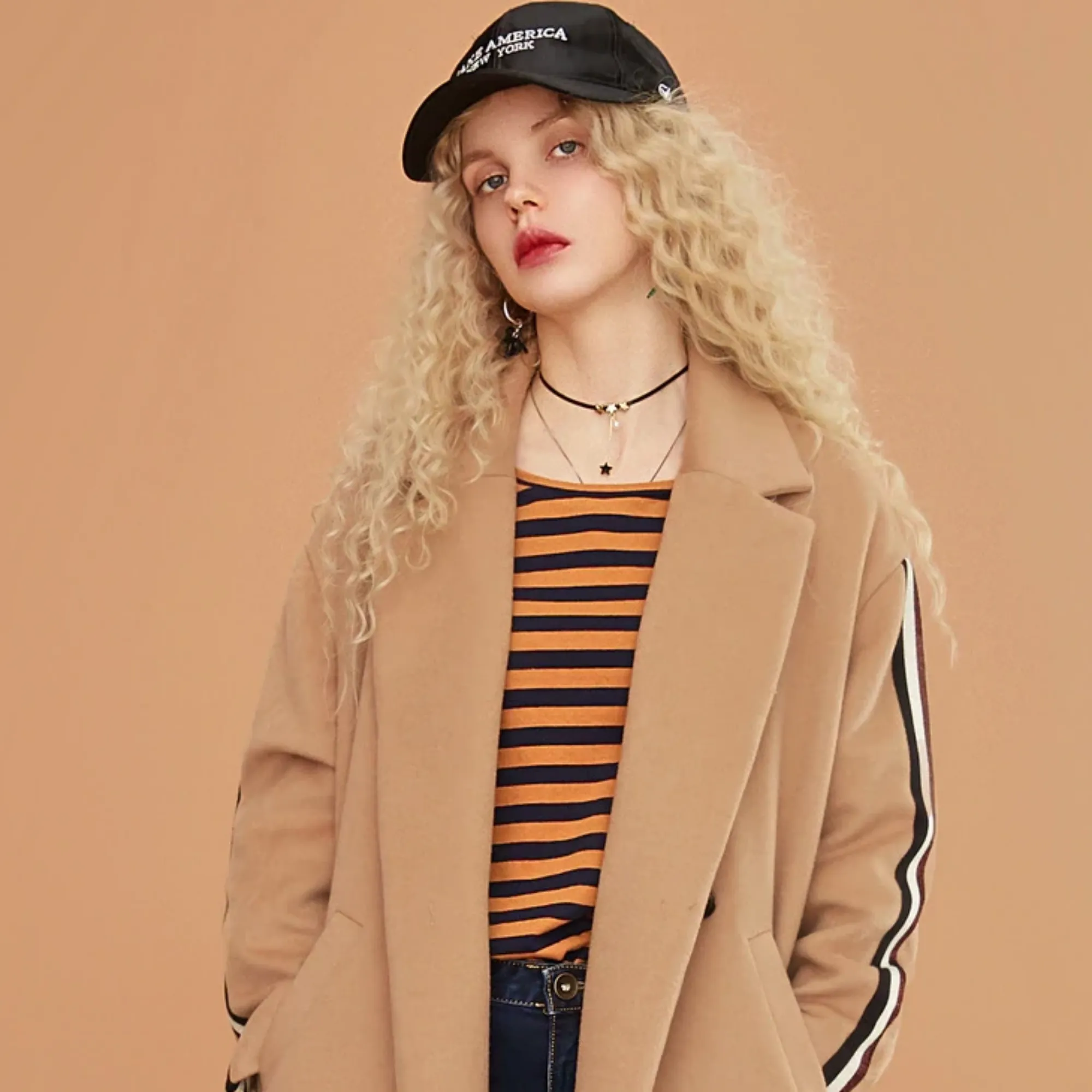 Women's Autumn Casual Long-Sleeved Wool Loose Long Coat