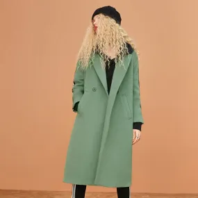 Women's Autumn Casual Long-Sleeved Wool Loose Long Coat