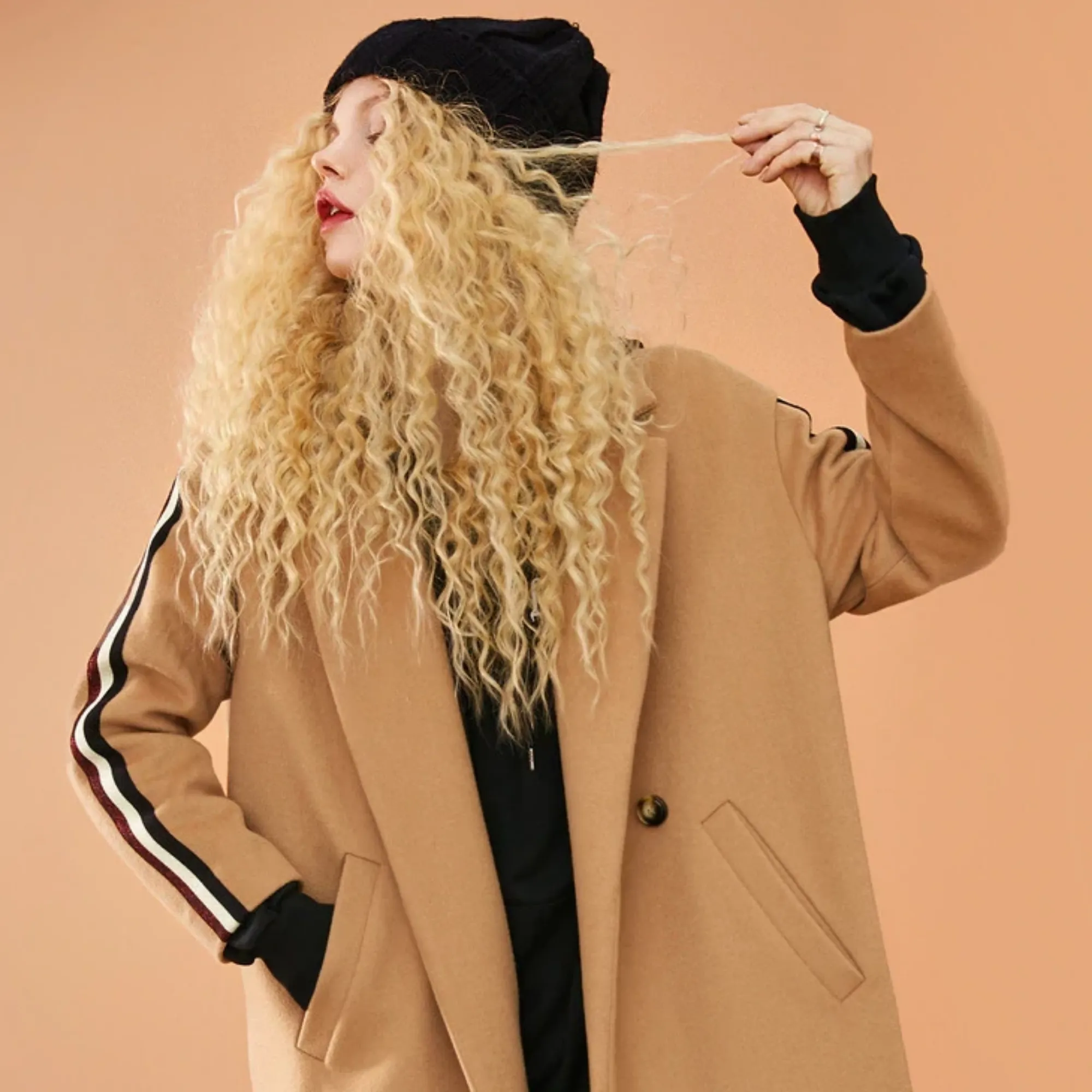 Women's Autumn Casual Long-Sleeved Wool Loose Long Coat