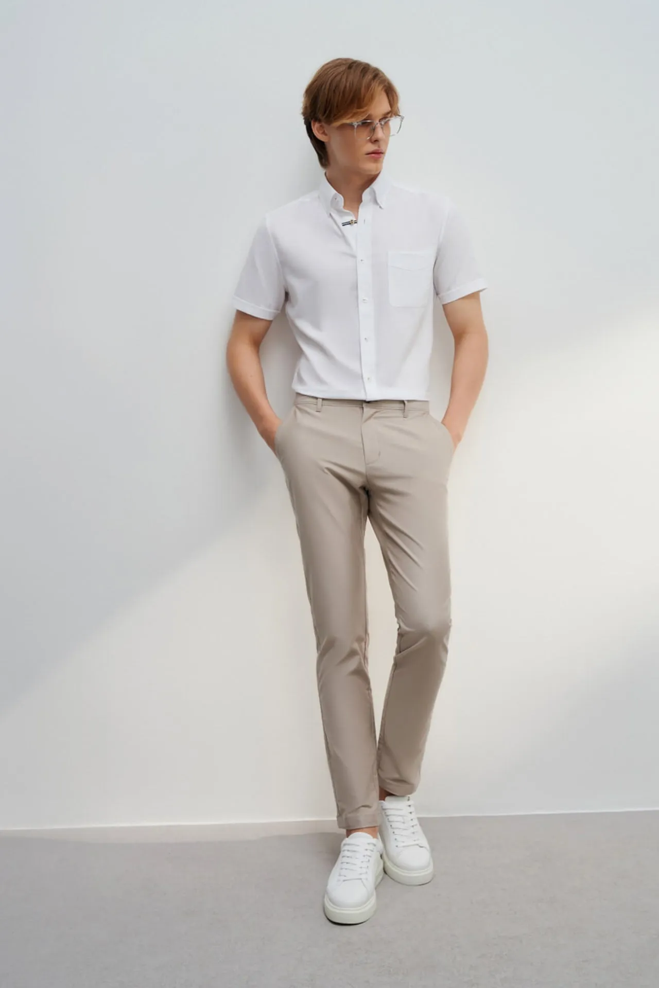 Wrinkle Free Cotton Smart Fit Short Sleeve Oxford Casual Shirt